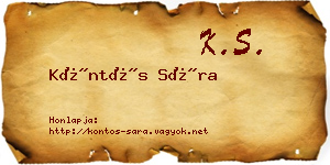 Köntös Sára névjegykártya